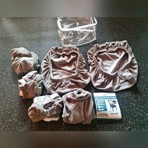 NWT Dining Room Chair Seat Covers Dove Gray Stretch Elastic Bottom Soft Set of 8